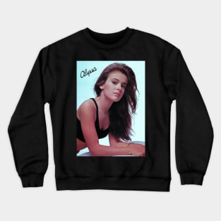 alyssa milano stickers Crewneck Sweatshirt